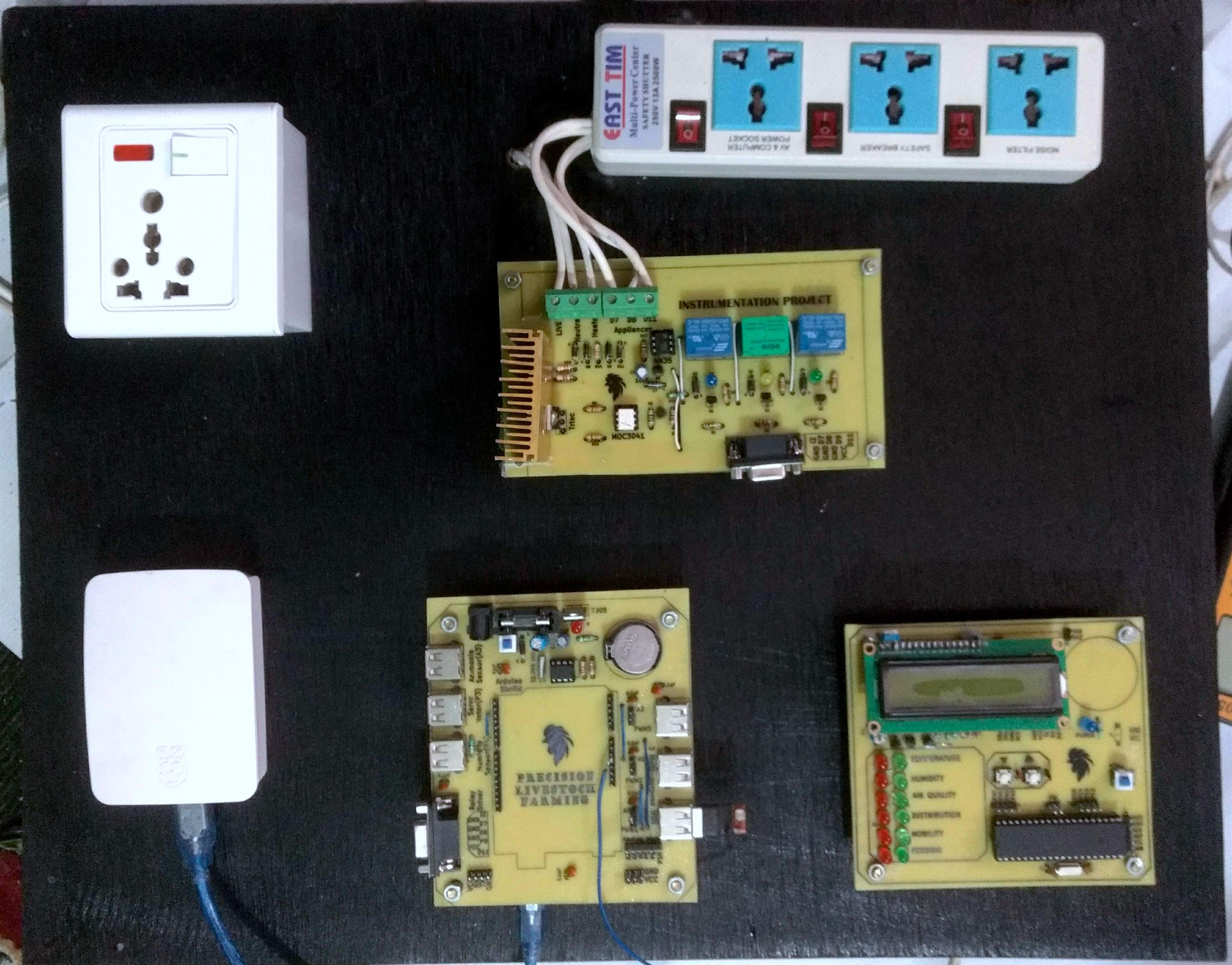 Prototype Circuits for sensor data accumulation and actuations